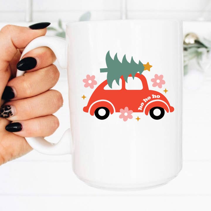 Ho Ho Ho Coffee Mug, 15oz, Holiday, Winter Cup for wholesale by Boho Sips