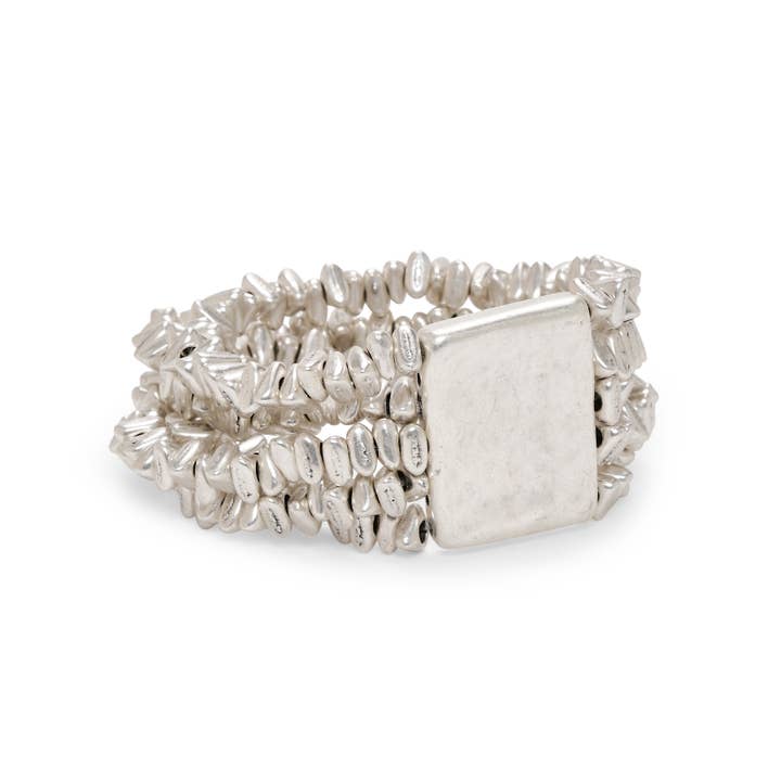 Chanour - Wholesale Beaded Bracelet - Handmade Pewter Bracelet - SLVR2010
