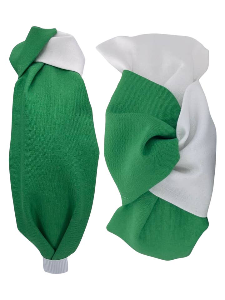 Groen-witte hoofdband met draaiknoopje voor wholesale door Pretty Happies