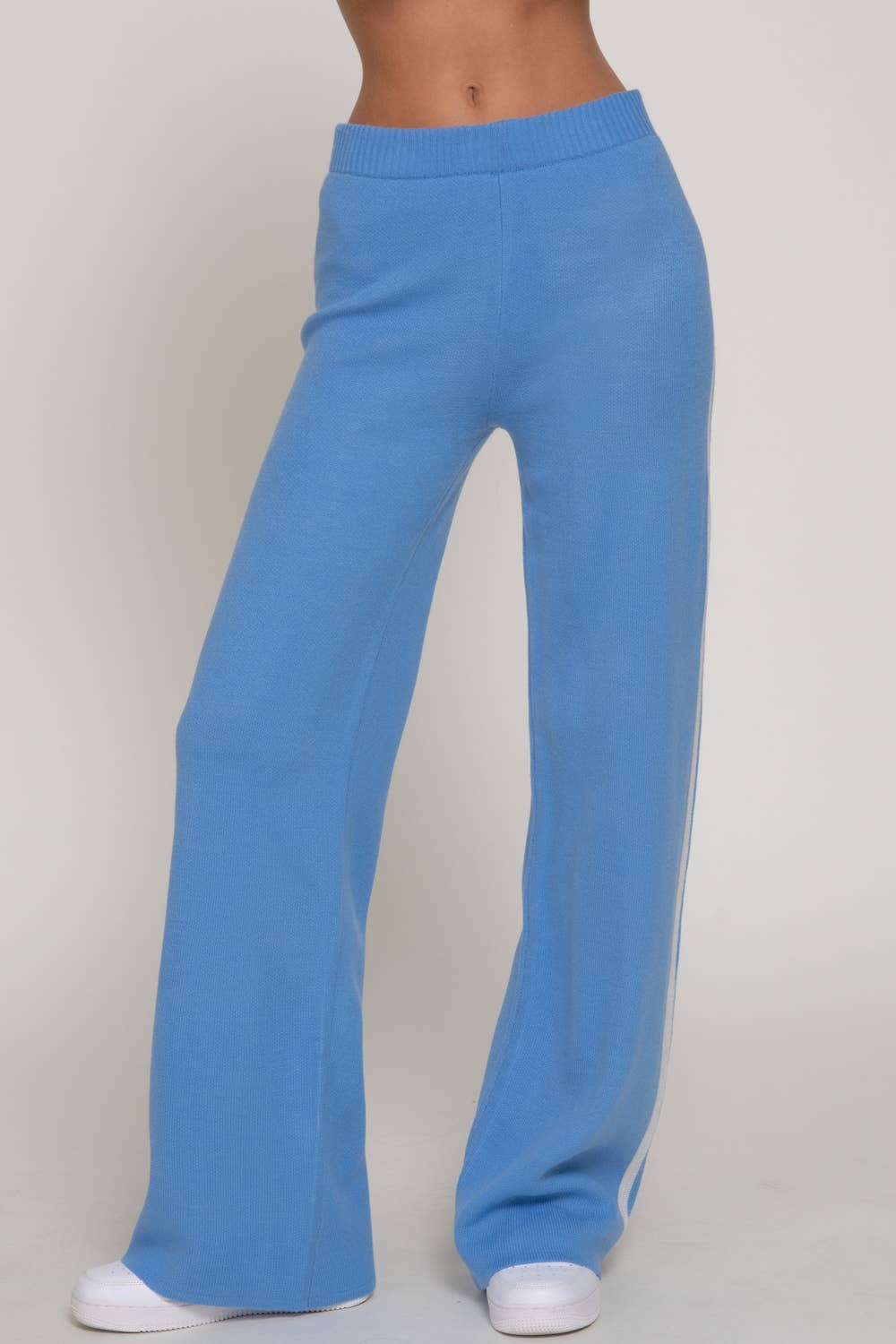 Active Basic | Active USA - Wholesale Pants - Women's - Straight Leg Knit Pants with Contrasting Side Stripes10