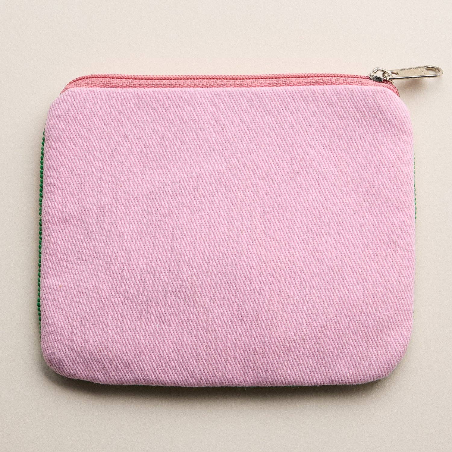 MT Beaded Sardine Tin Clutch – Pink Hand-Embroidered Sequin Zip Pouch for wholesale on Faire2