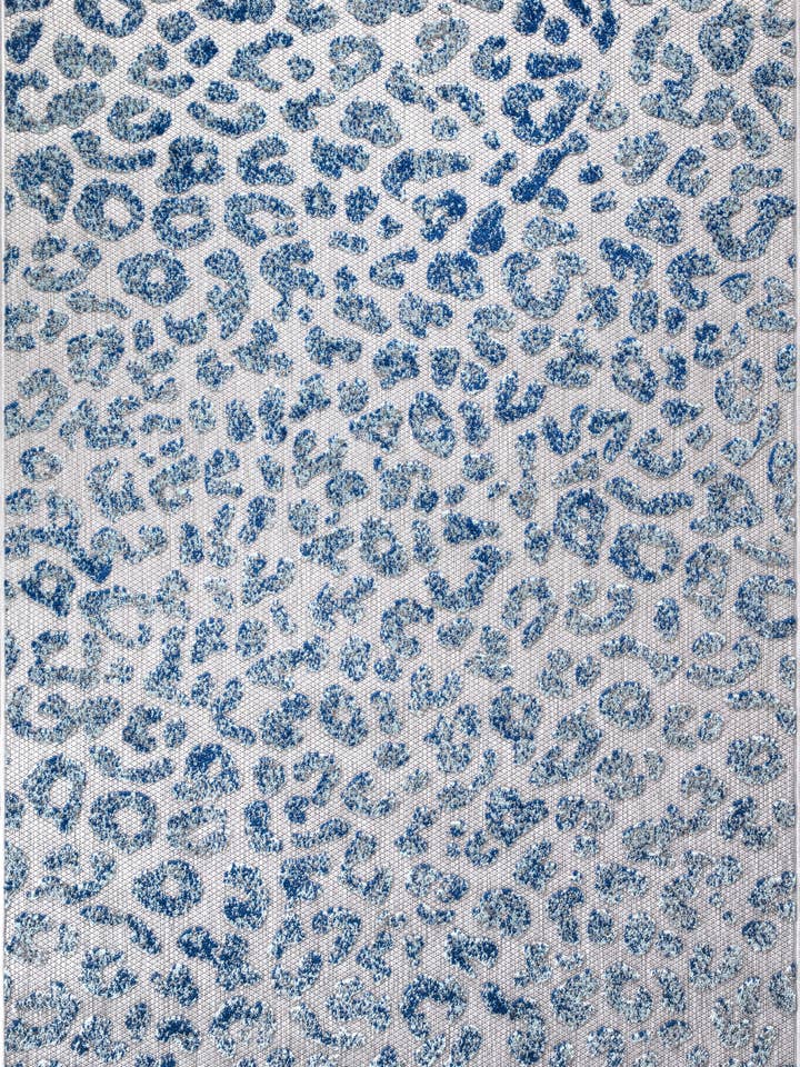 Abani Rugs HAM230A Outdoor Animal Print Cheetah Blue Rug for wholesale by Abani Rugs