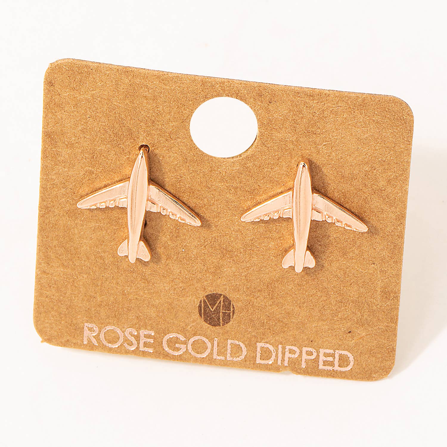 Fame Accessories - Wholesale Stud/Post Earrings - Gold Dipped Airplane Stud Earrings5