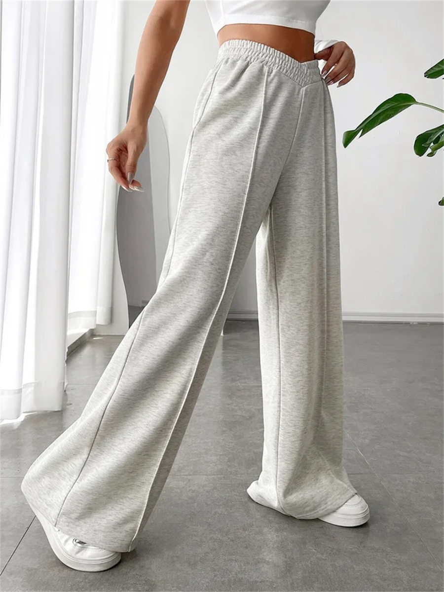 HIDDENBRAND - Wholesale Lounge Sweatpants/Joggers - Women's - v shape waist wide leg sweatpant10