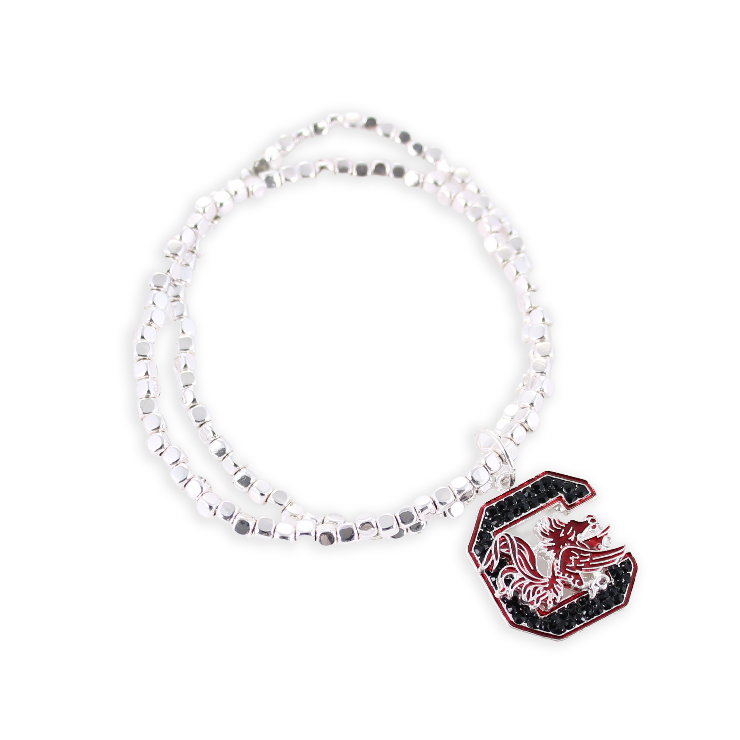 Seasons Jewelry - Wholesale Charm/Dangle Bracelet - South Carolina Crystal Logo Stretch Bracelet1
