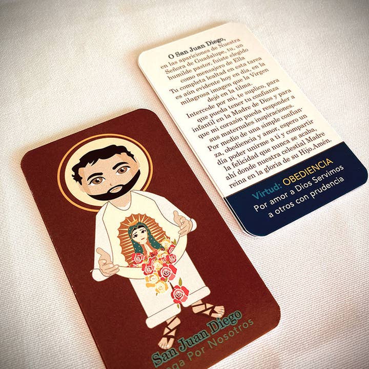 Party Like a Saint – Engroshandel Religiøse kort – Talekort Vores Señora de Guadalupe og San Juan Diego