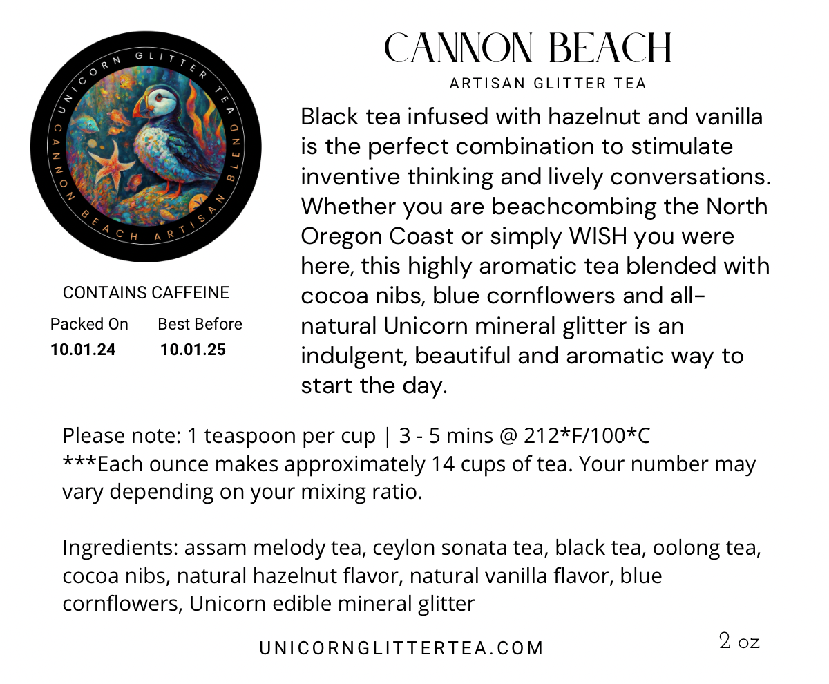 Unicorn Glitter Tea - Wholesale Loose Tea - Cannon Beach Artisan Glitter Tea  (2 oz bag)1