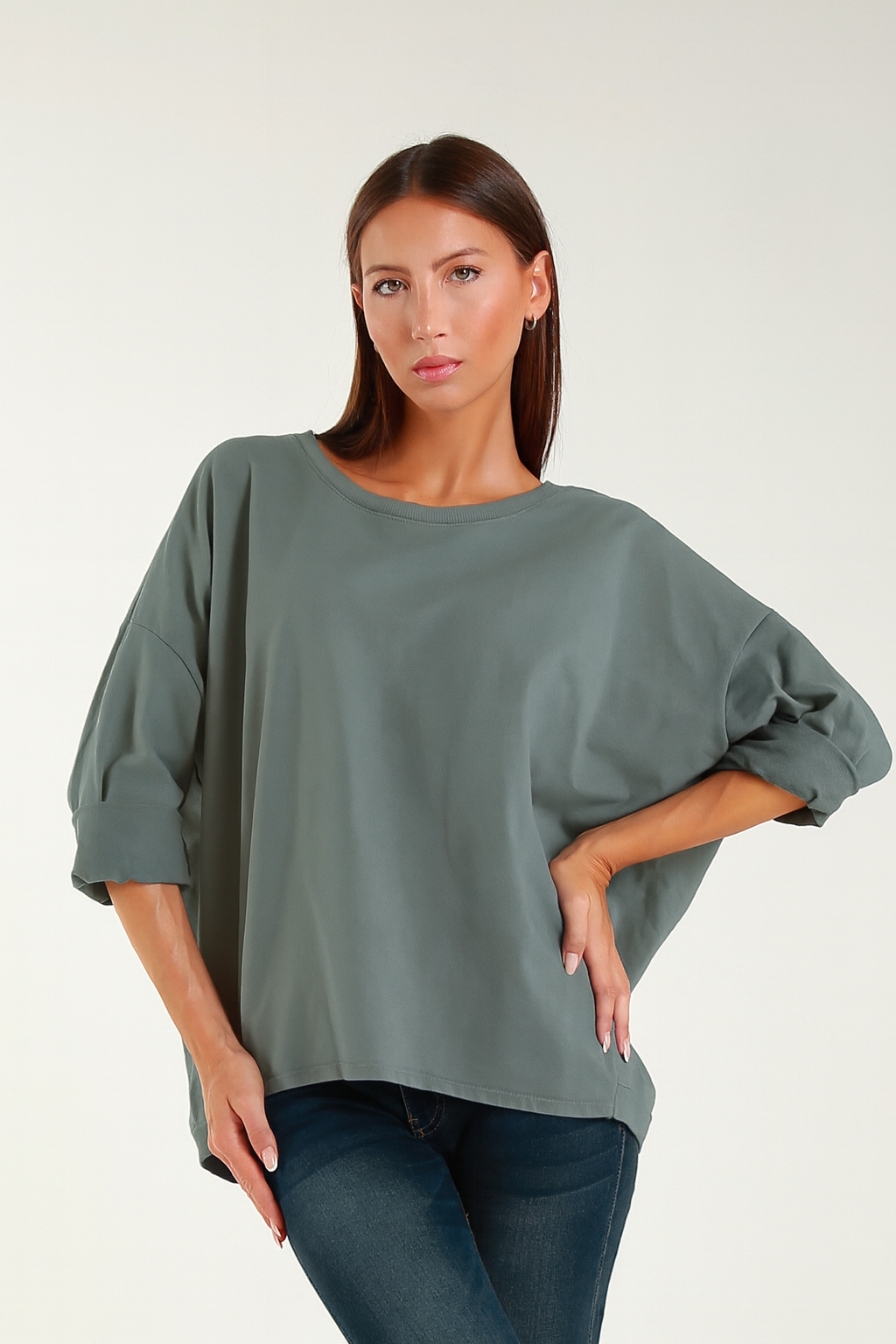 TAMBA - Vente Sweat-shirt – femme - Sweat-shirt à col rond surdimensionné6