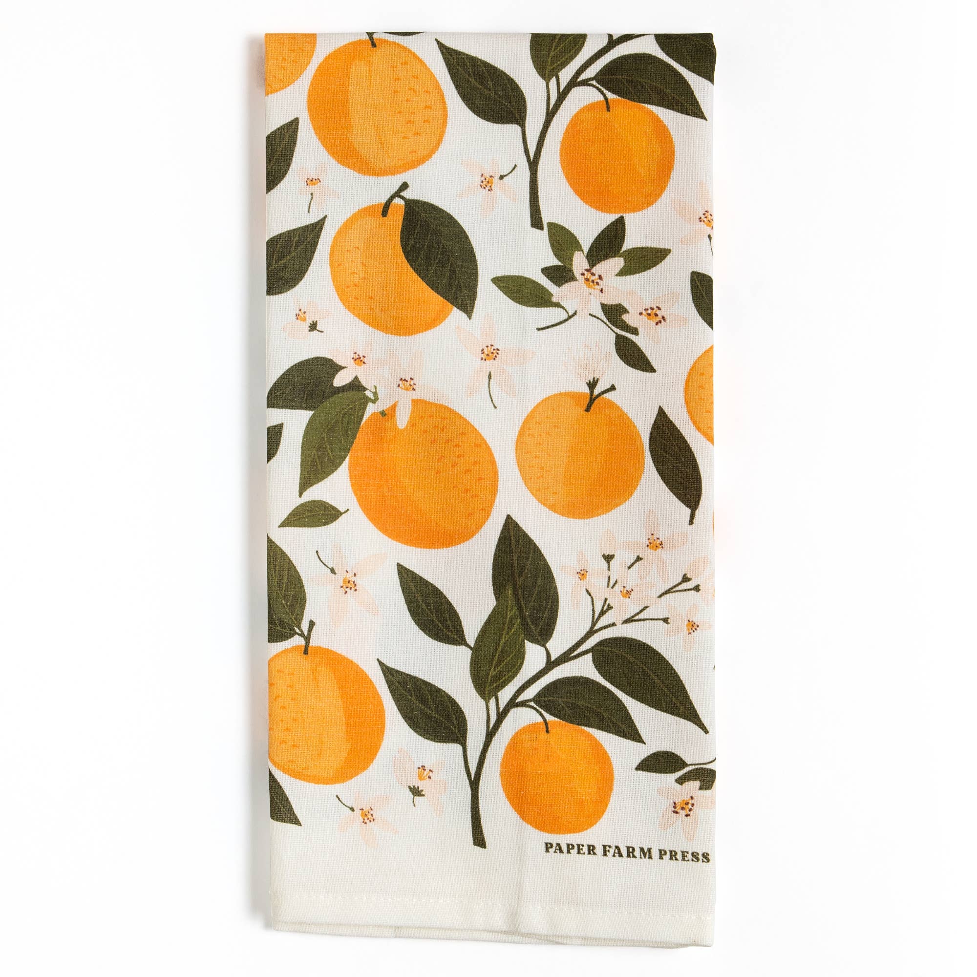 Paper Farm Press - Wholesale Tea Towel - Orange Orchard Tea Towel2