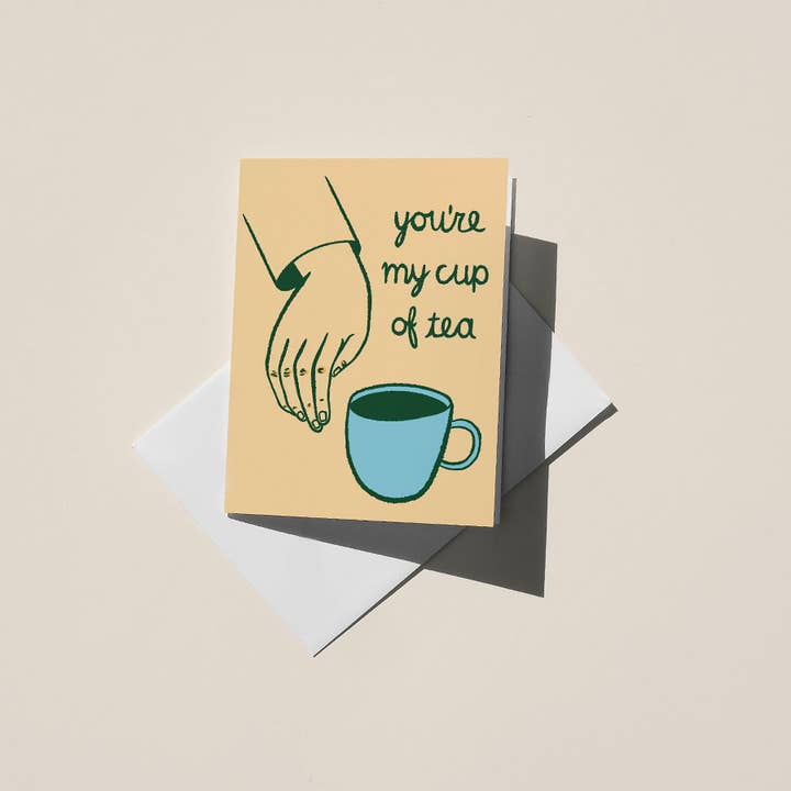 My Cup of Tea, A2 Greeting Card for wholesale by Christine Witmore