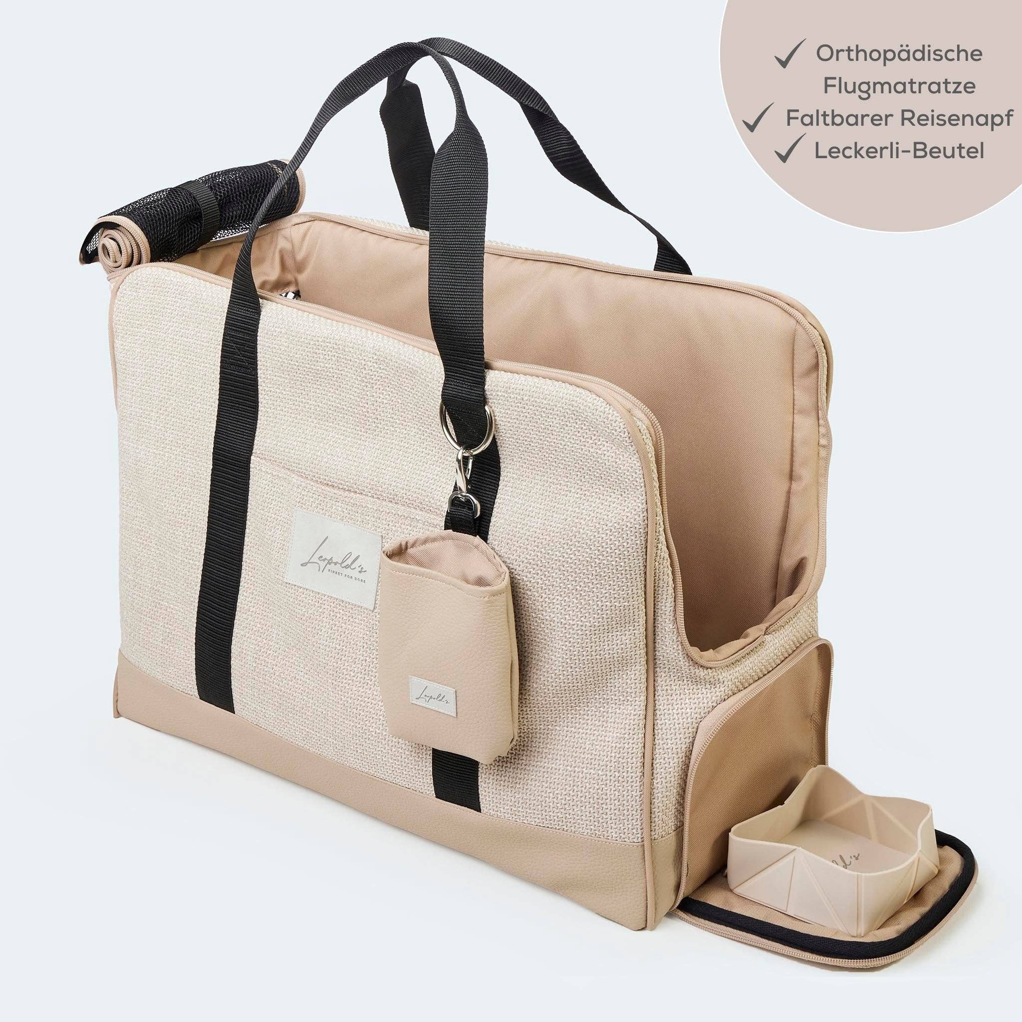 ​​Leopold's Finest for dogs – wholesale Transportbur – Hund – Flygväska för taxar och små hundar med ortopedisk madrass3