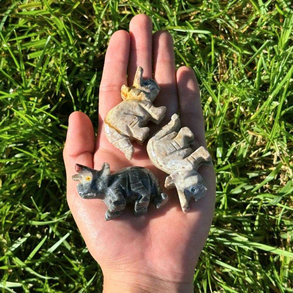 Earths Elements Wholesale - Wholesale Retailer Sample - Home Decor - Crystal Animal - Triceratops Soapstone<br>1