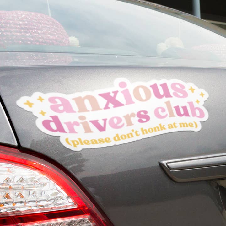 Autoaufkleber „Anxious Drivers Club“ für den Großhandel von Jocelyn Diebolt Designs