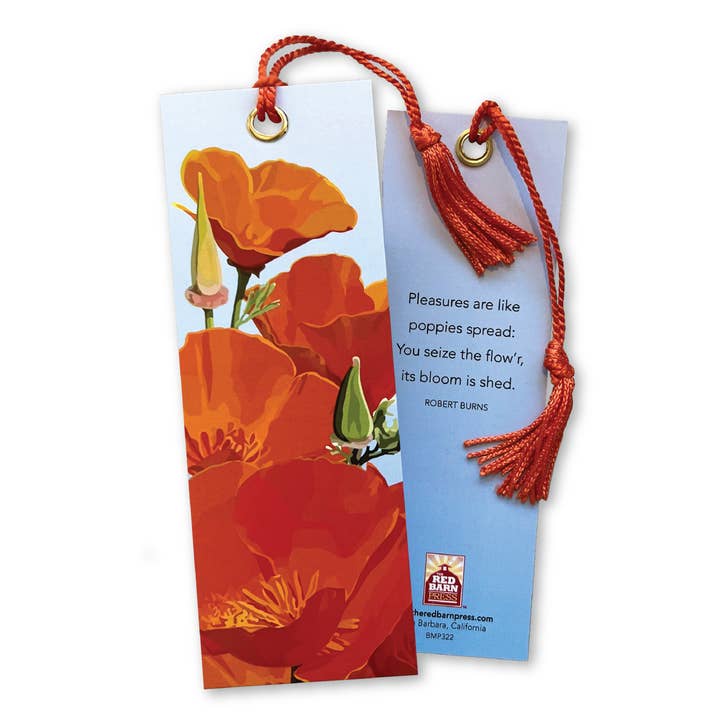 Blumenquasten-Lesezeichen mit kalifornischen Mohnblumen für den Großhandel von The Red Barn Press