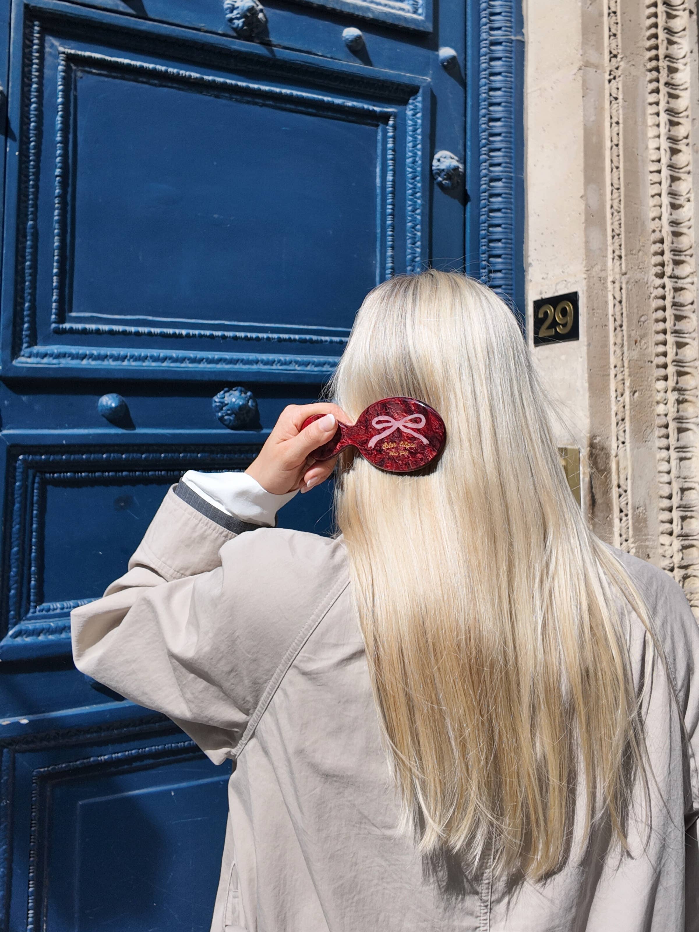 Solar Eclipse - Wholesale Hair Brush/Comb - Hand-painted Vintage Bow Handbag Hero Brush | Eco-Friendly1