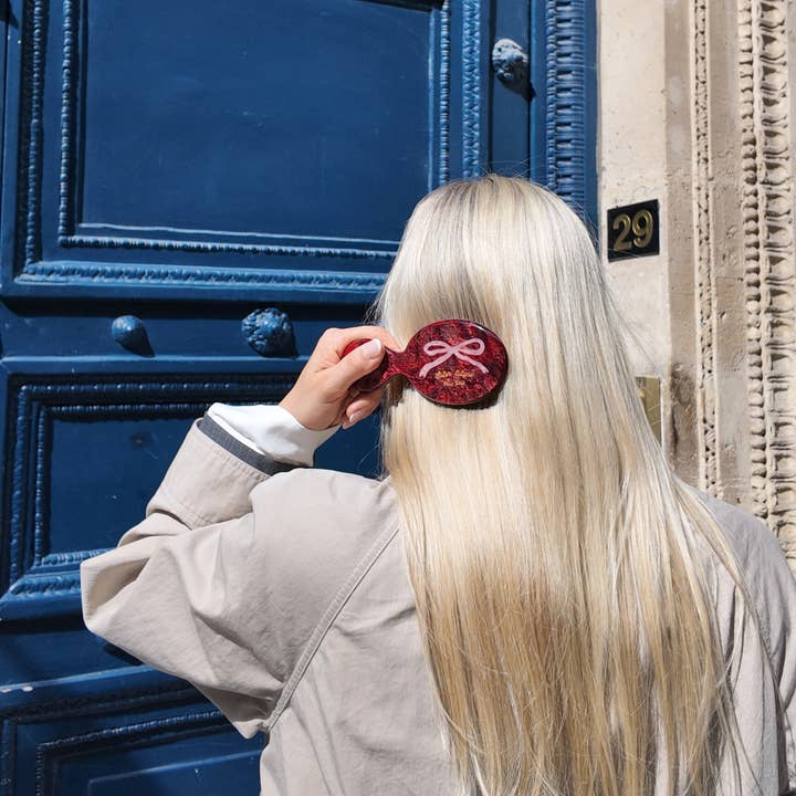 Solar Eclipse - Wholesale Hair Brush/Comb - Hand-painted Vintage Bow Handbag Hero Brush | Eco-Friendly1