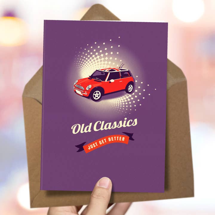 Carte d'anniversaire GS140 Mini Cooper pour la vente par The Typecast Gallery