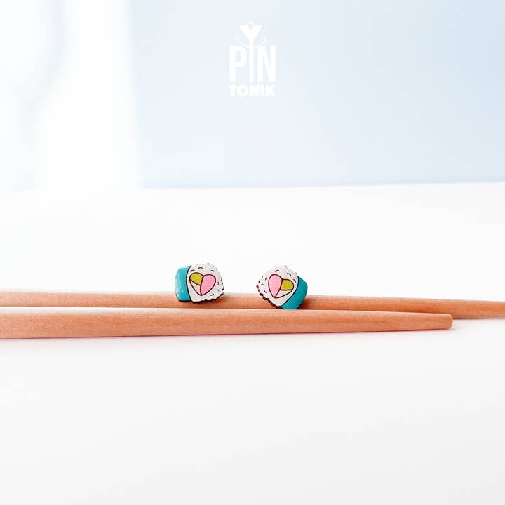 PinTonik - Wholesale Stud/Post Earrings - Quirky Sushi Stud Earrings - Wooden Food Jewelry1