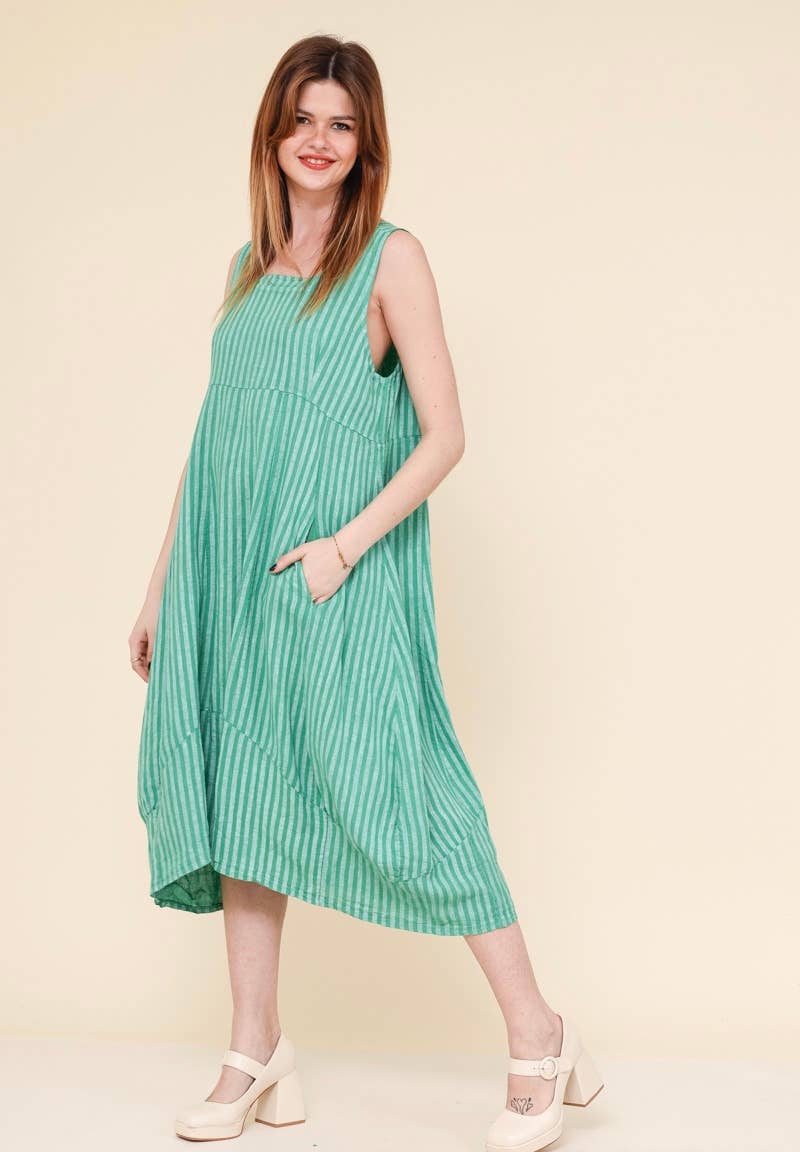 LINEN & COTTON HOUSE - Wholesale Dress - Women's - ROBE EN LIN 322 8119 RAYÉE PRINTEMPS ÉTÉ VÊTEMENTS11