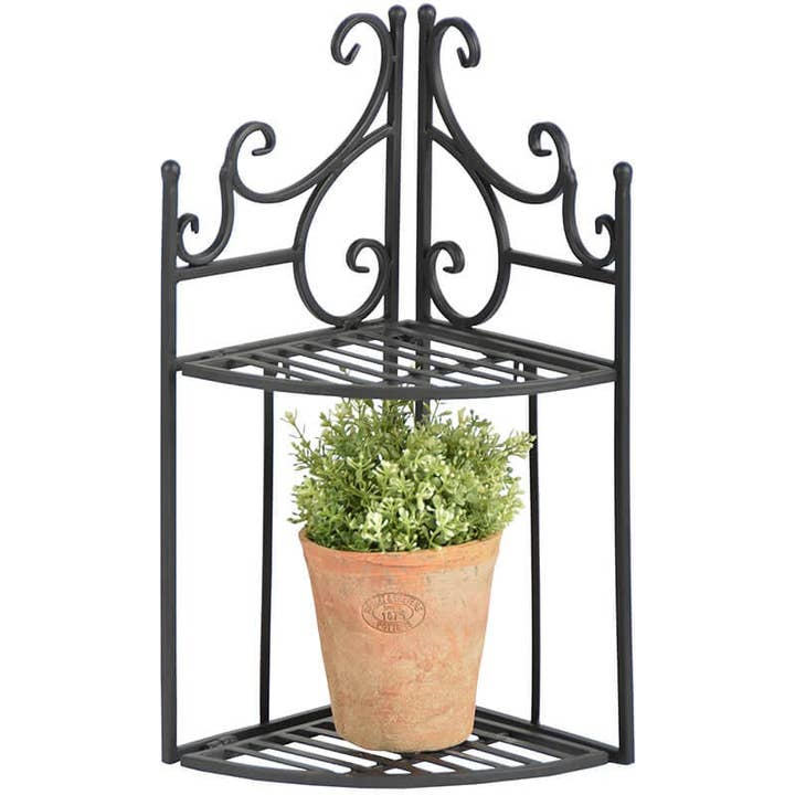 Corner Folding Étagère, Iron, Black for wholesale by Esschert Design USA