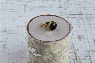 HomArt - Wholesale Cocktail/Statement Ring - Penny Ring, Brass, Dark Horn2