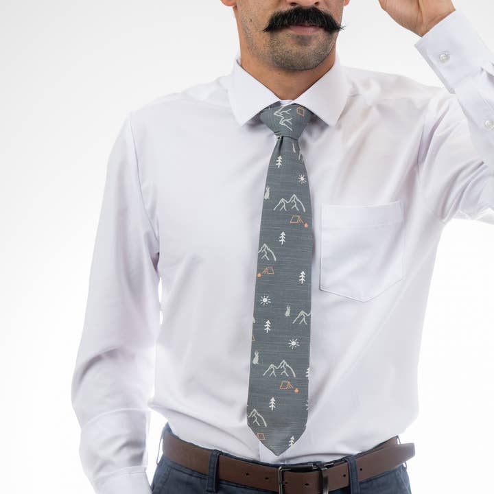 Bombora Ties - Wholesale Necktie - Men's - Camping Jackalope (charcoal)4