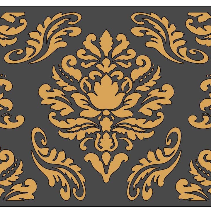 Vintage Damask Stencil for engroshandel hos Belle Stencils