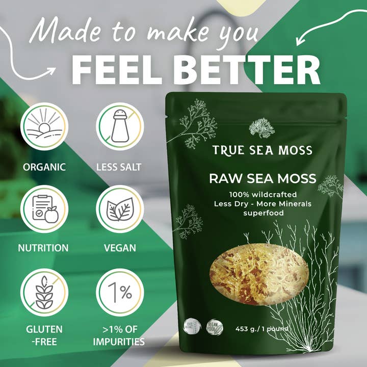 TrueSeaMoss - Wholesale Oral Supplement/Vitamin - CRAFTED RAW SEA MOSS