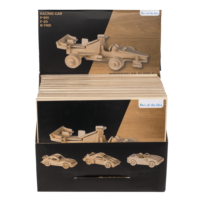 Out of the blue KG - Wholesale Puzzle - Kids - Natural Wooden 3D Puzzle, Cars,1