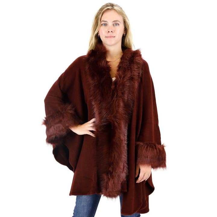TAPA fashion - Wholesale Fur/faux fur coat – Women's - Fur Shawl Long SH921 (2PC)7