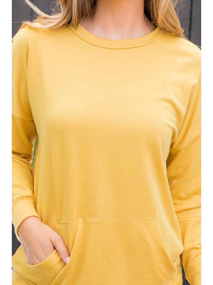 MYS Wholesale Inc - Wholesale Tunic - Women's - Long Sleeve French Terry Top With Kangaroo Top17