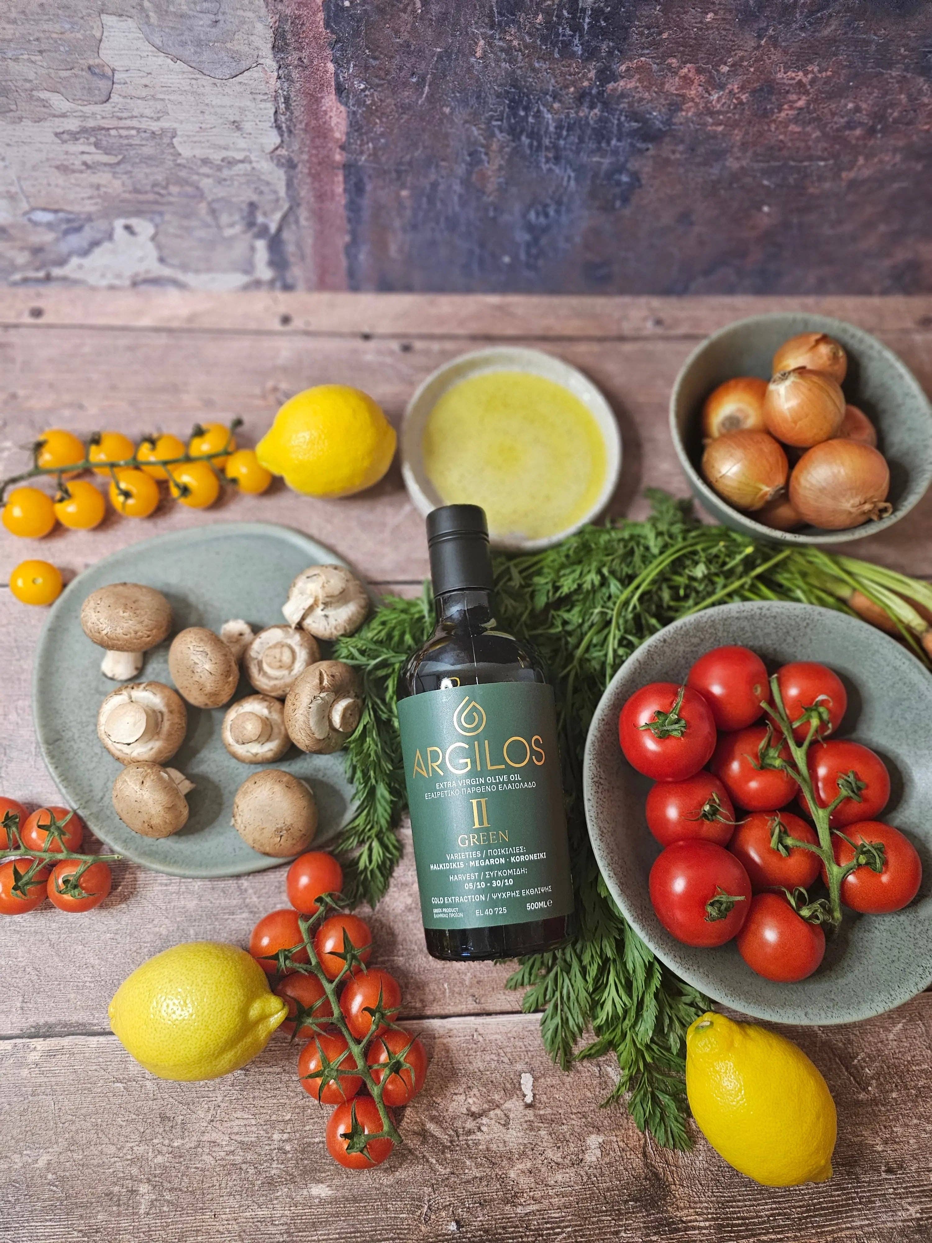 ARGILOS - Wholesale Olive Oil - Argilos II Green – 5-Bottle Greek EVOO Essentials Pack (5 × 500 ml)