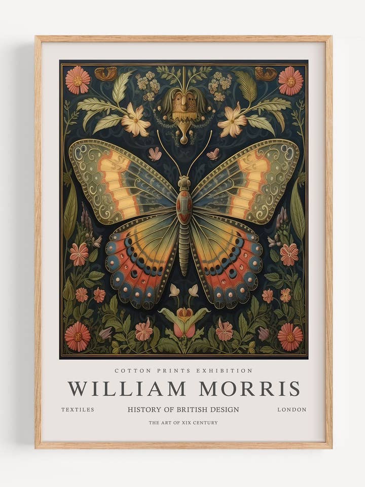 William Morris Vintage Butterfly I53-16 for wholesale by Peardrop Prints