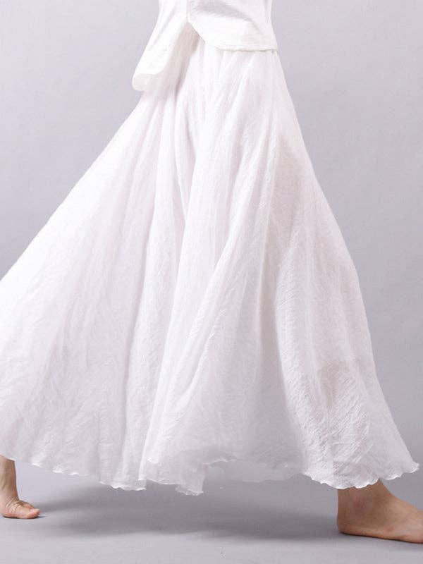 StyleGalX - Vente Jupe – femme - Jupes décontractées trapèze de couleur unie à taille élastique17