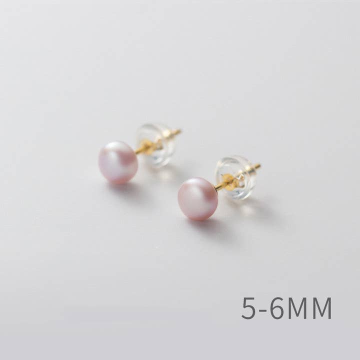 Perimade & Co. LLC - Wholesale Stud/Post Earrings - White Pink Purple Pearl Stud Earrings in 925 Sterling Silver20