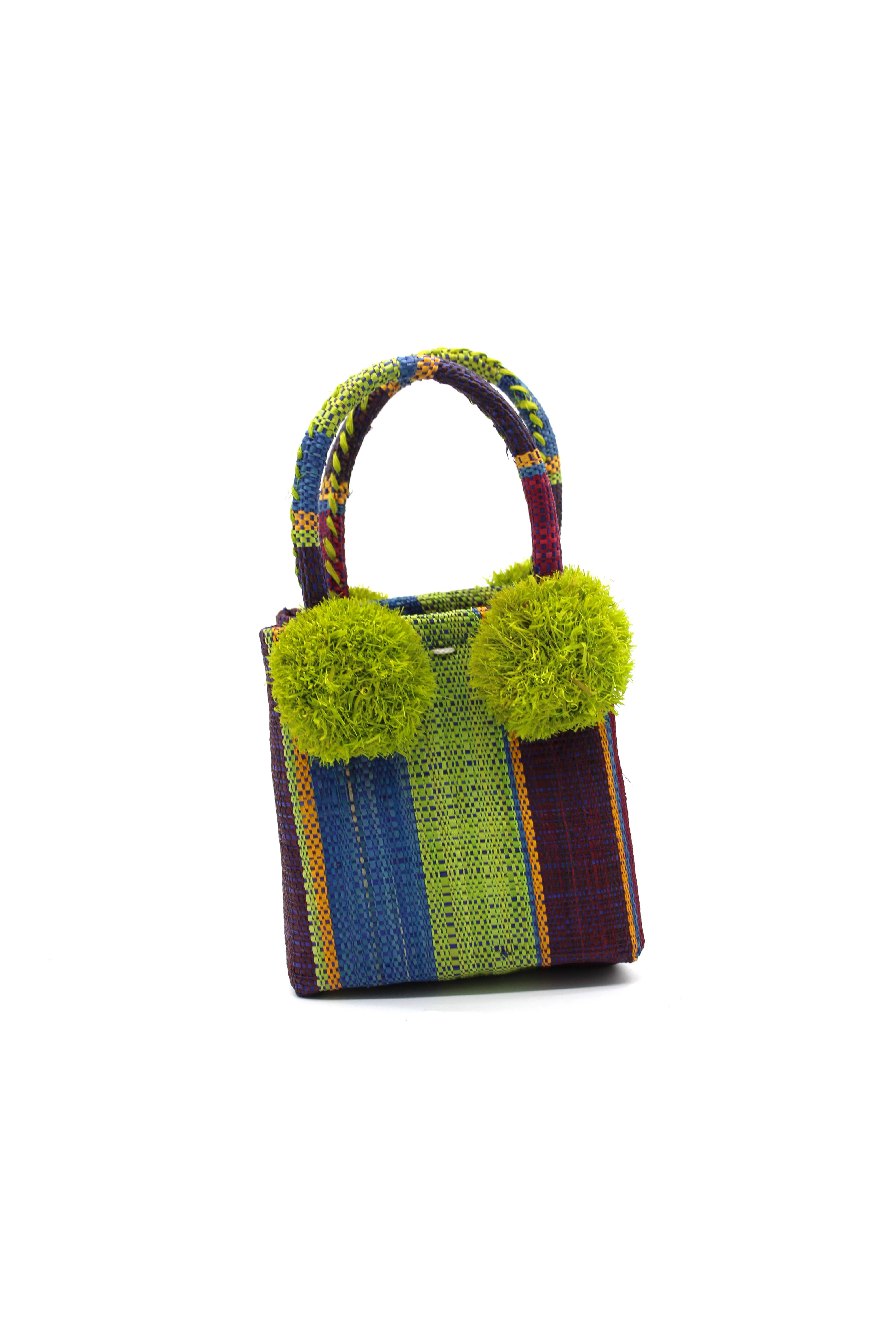 Shebobo - Wholesale Top Handle Bag - Women's - Schooner Straw Mini Bag with Pompom Accent9