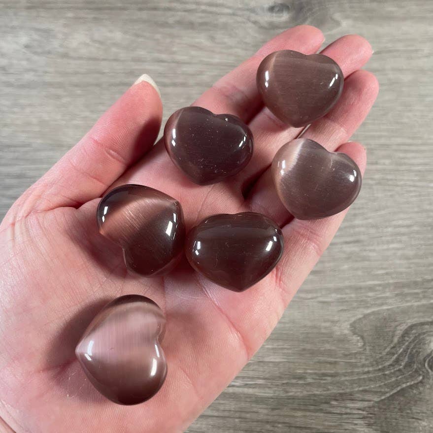 Keystone Crystals - Vendita all'ingrosso Pietra/cristallo spirituale - Occhio di Gatto in Fibra Ottica Cuore Soffice da 1 Pollice Gemma all'Ingrosso2