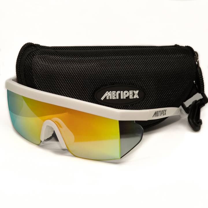 Occhiali da sole vintage specchiati bianchi opachi per la vendita all'ingrosso da parte di Meripex Apparel