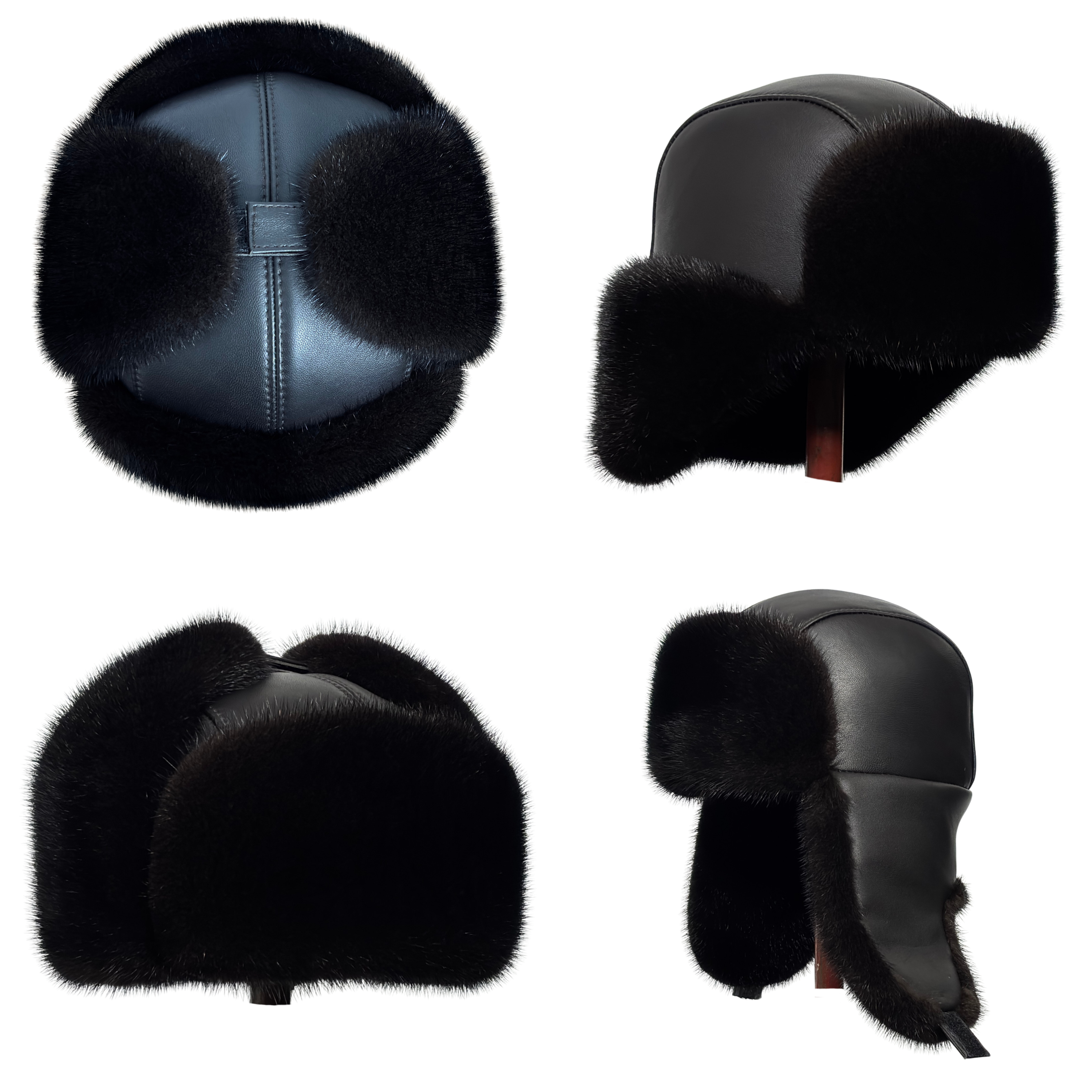 FurStyleUa - Wholesale Trapper/Bomber Hat - Men's - Men Fur Hat Russian Fur Hat Mink Fur Earflap Hat Ushanka Hat13