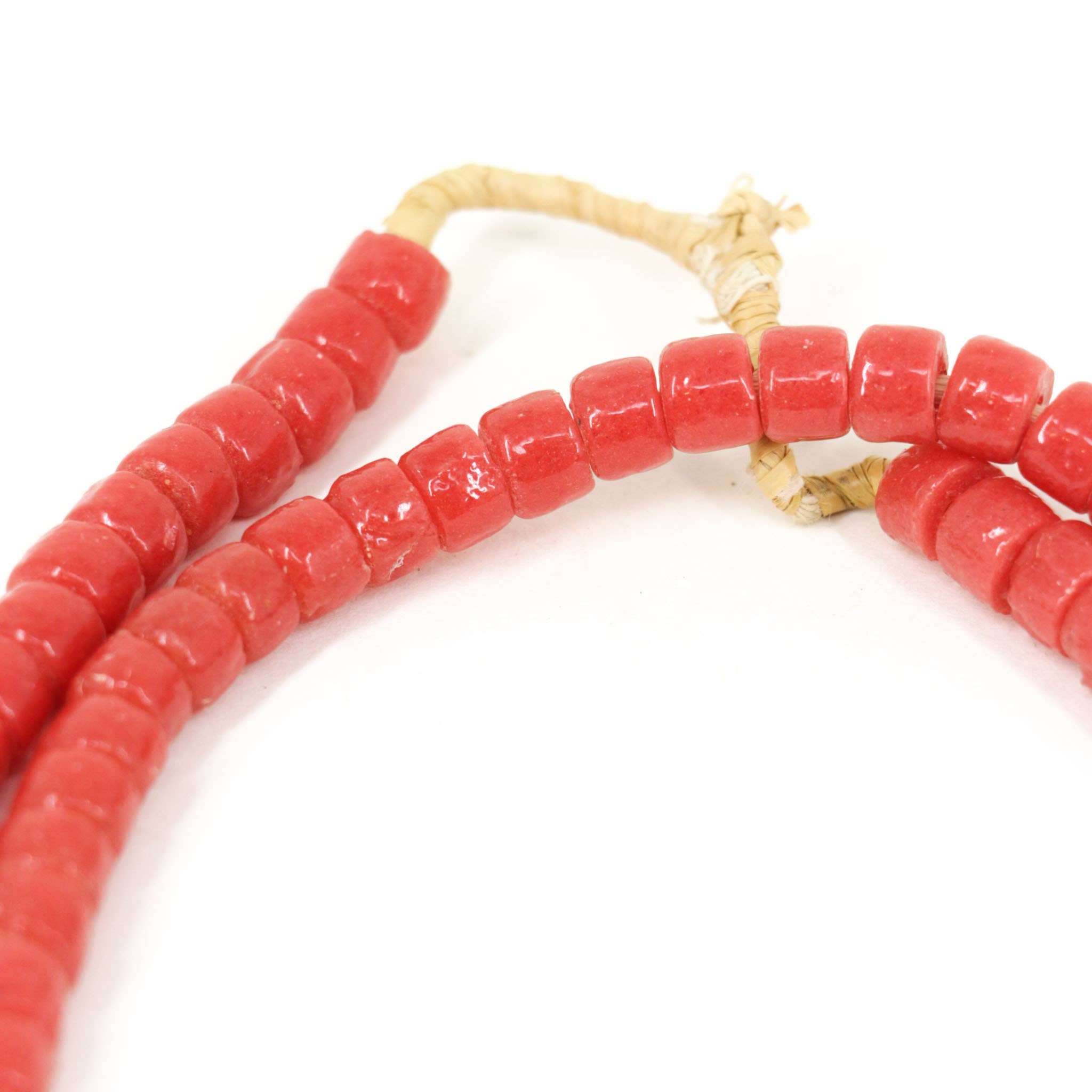 Africa Direct - Wholesale Beads - Flat-Ended "Recycled" Powder Glass Red Trade Beads1