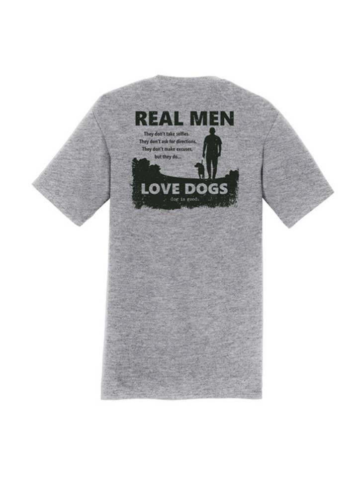 Maglietta: I veri uomini amano i cani per la vendita all'ingrosso da parte di Dog is Good