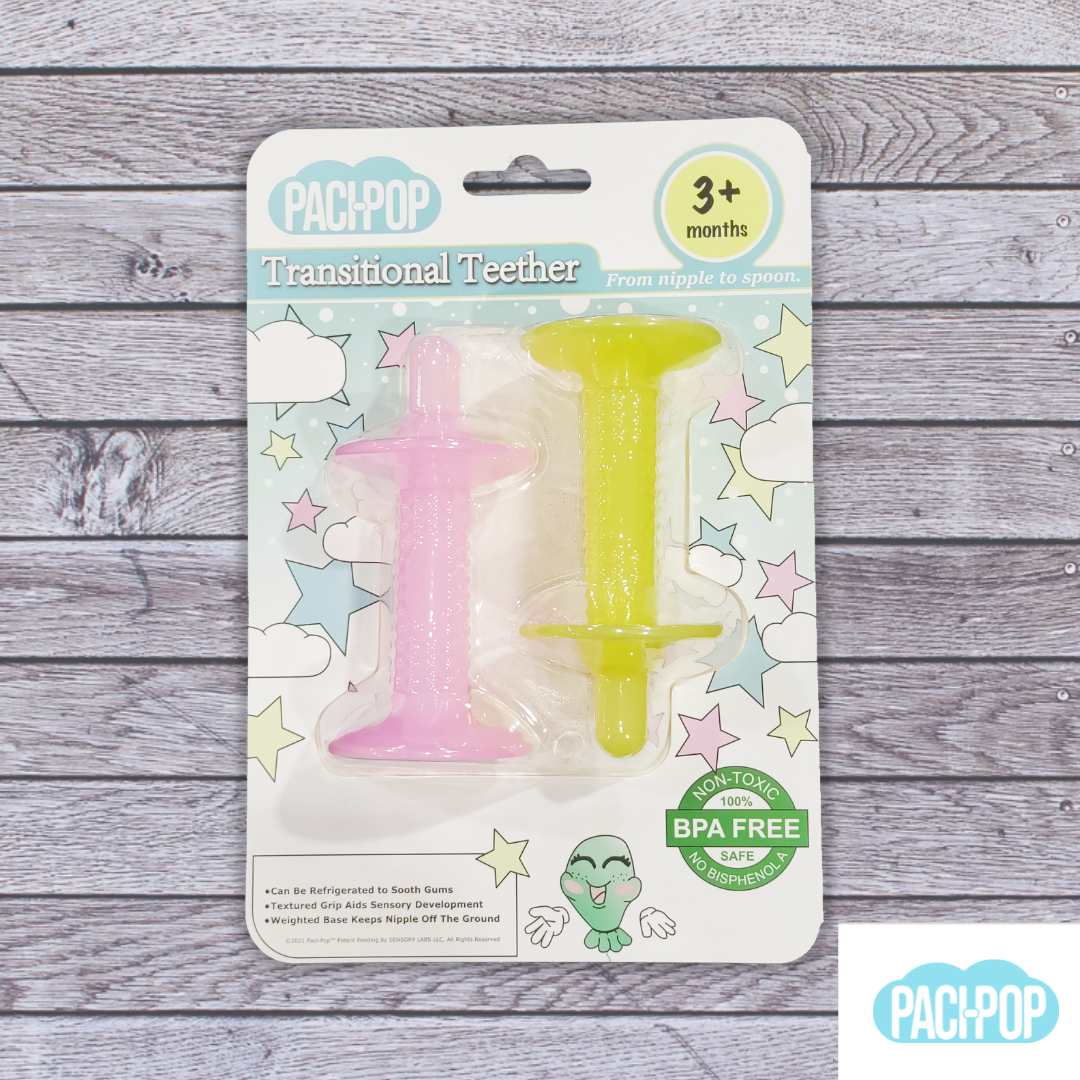 Paci-Pop – wholesale Teether (not clip-on) – Baby – Transitional Teether Pink/Yellow0