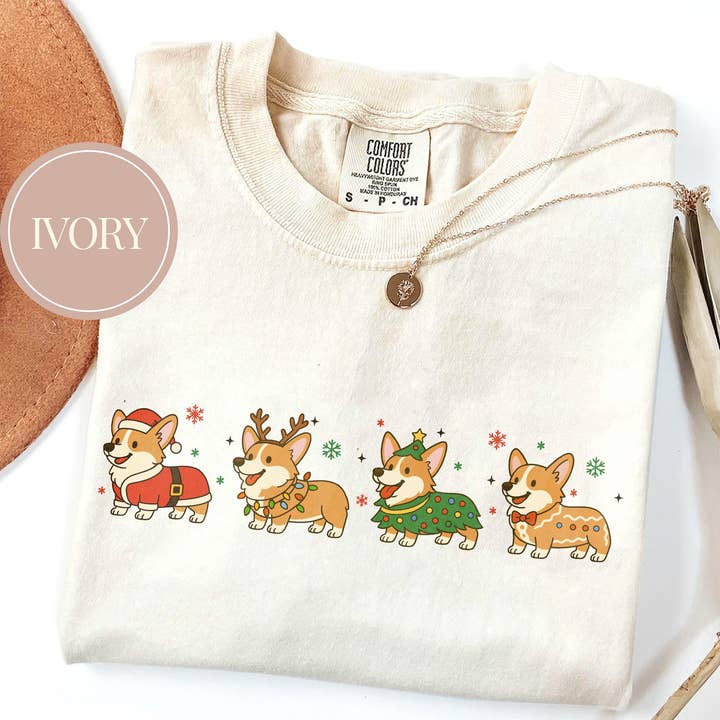 Comfort Colors Christmas Corgi Dog Shirt, Dog Xmas Sweataer for wholesale by Glaime