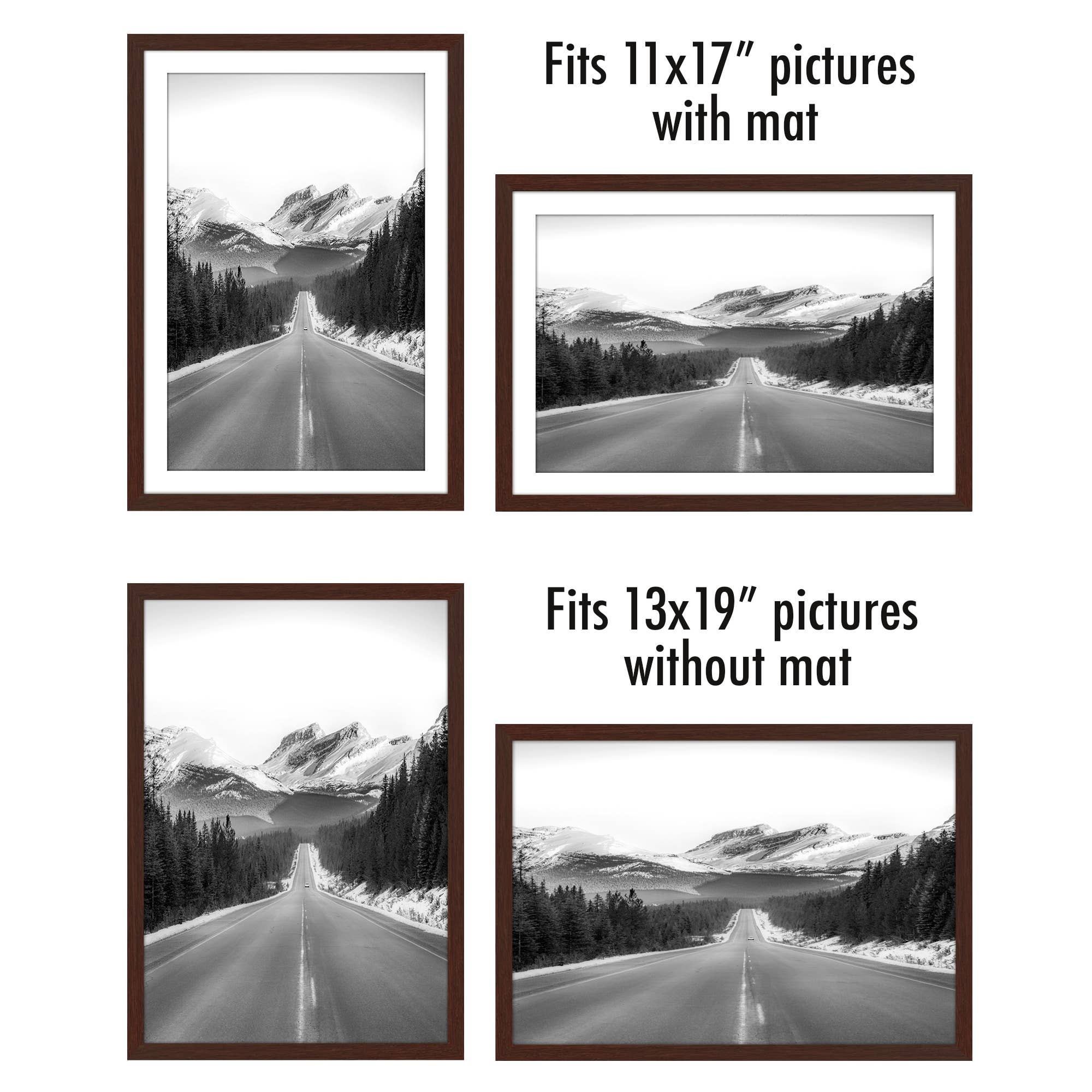 Americanflat - Wholesale Picture Frame - Americanflat Picture Frame with Mat Slim Molding (5 Pack)95