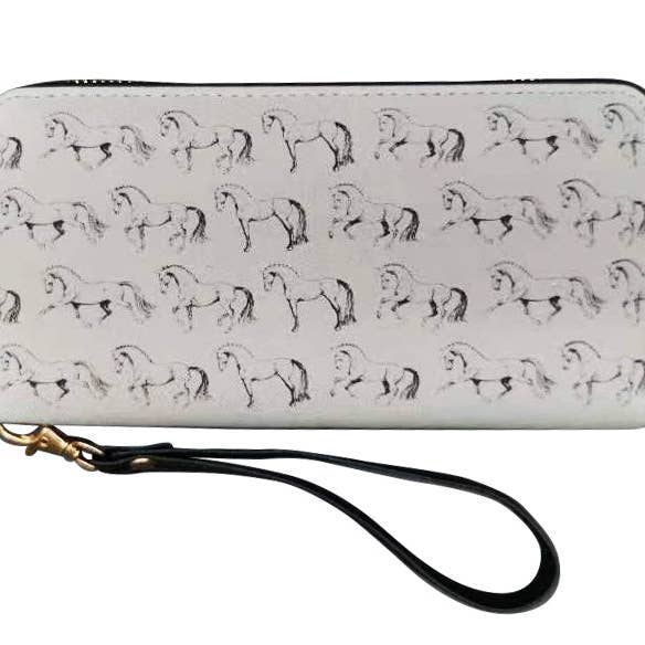 Silver AWST Int'l Lila Dressage Horses Wallets for wholesale on Faire