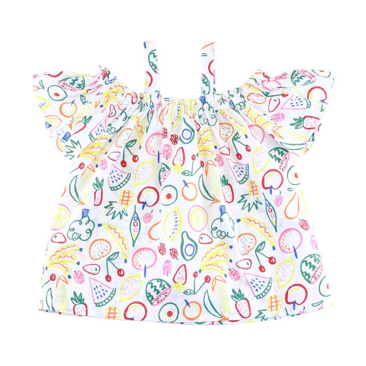 S50 12036TP Top con Motivo Frutta per la vendita all'ingrosso da parte di Doe a Dear