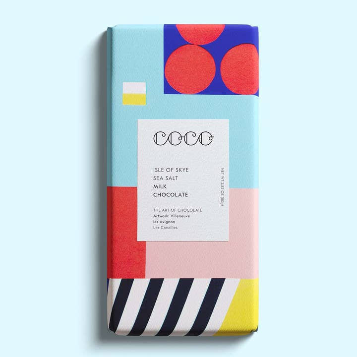COCO Chocolatier - Wholesale Chocolate Bar - Isle of Skye Sea Salt Milk Chocolate Bar (Pack of 12)