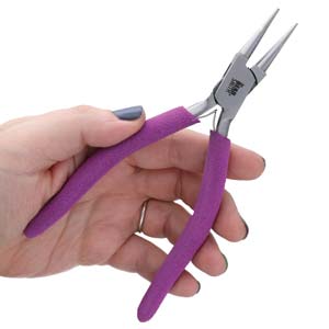 Plazko - Wholesale Craft Tool - Wire Work Plier Roundnose 6.5Inch Purple Ergo Grip PLW144