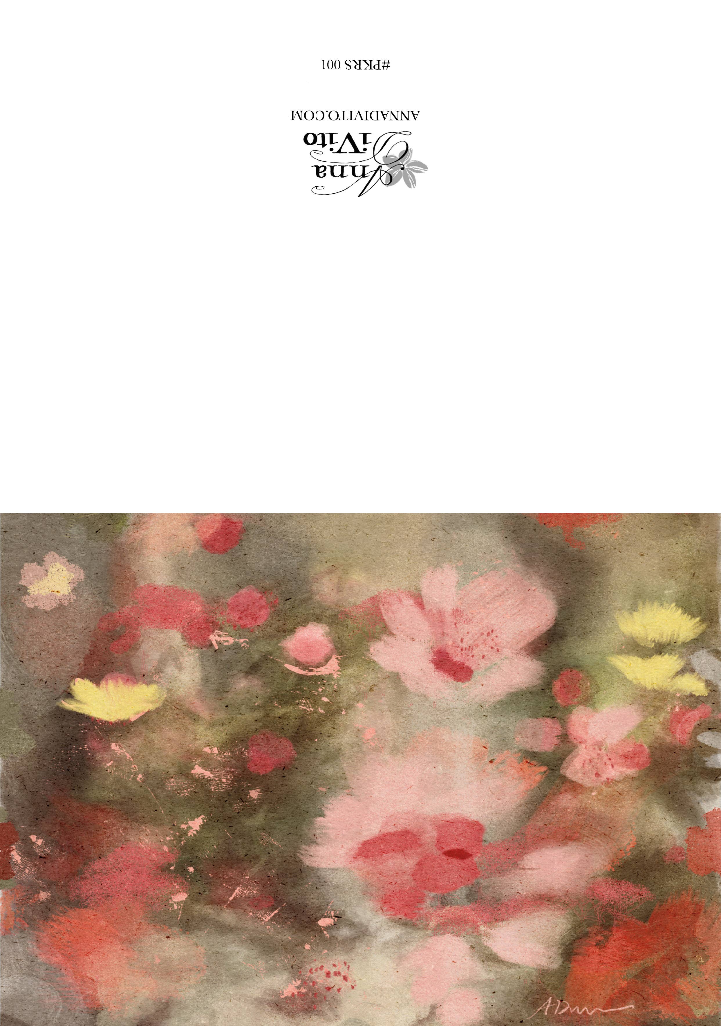 Anna DiVito Studio - Wholesale Everyday Greeting Card - PINK ROSY HUE CARD | FLORAL GREETING CARD | BLANK CARD2