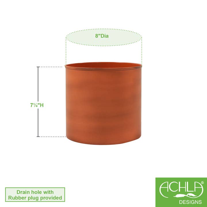 ACHLA Designs – wholesale Plant pot – Cylinder Pot, Burnt Sienna1